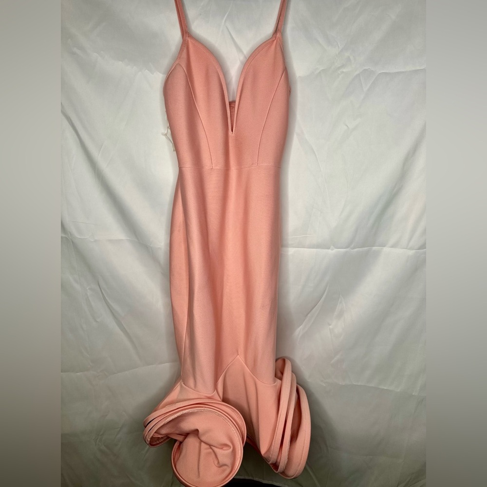 Style of CB body on pink stretchy dress with bouncy flared out bottom
